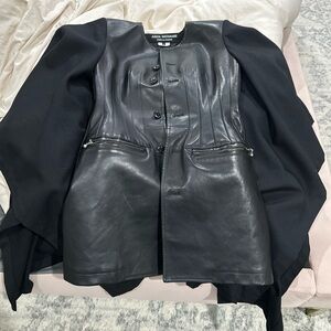 Comme des Garcons Black Leather Jacket